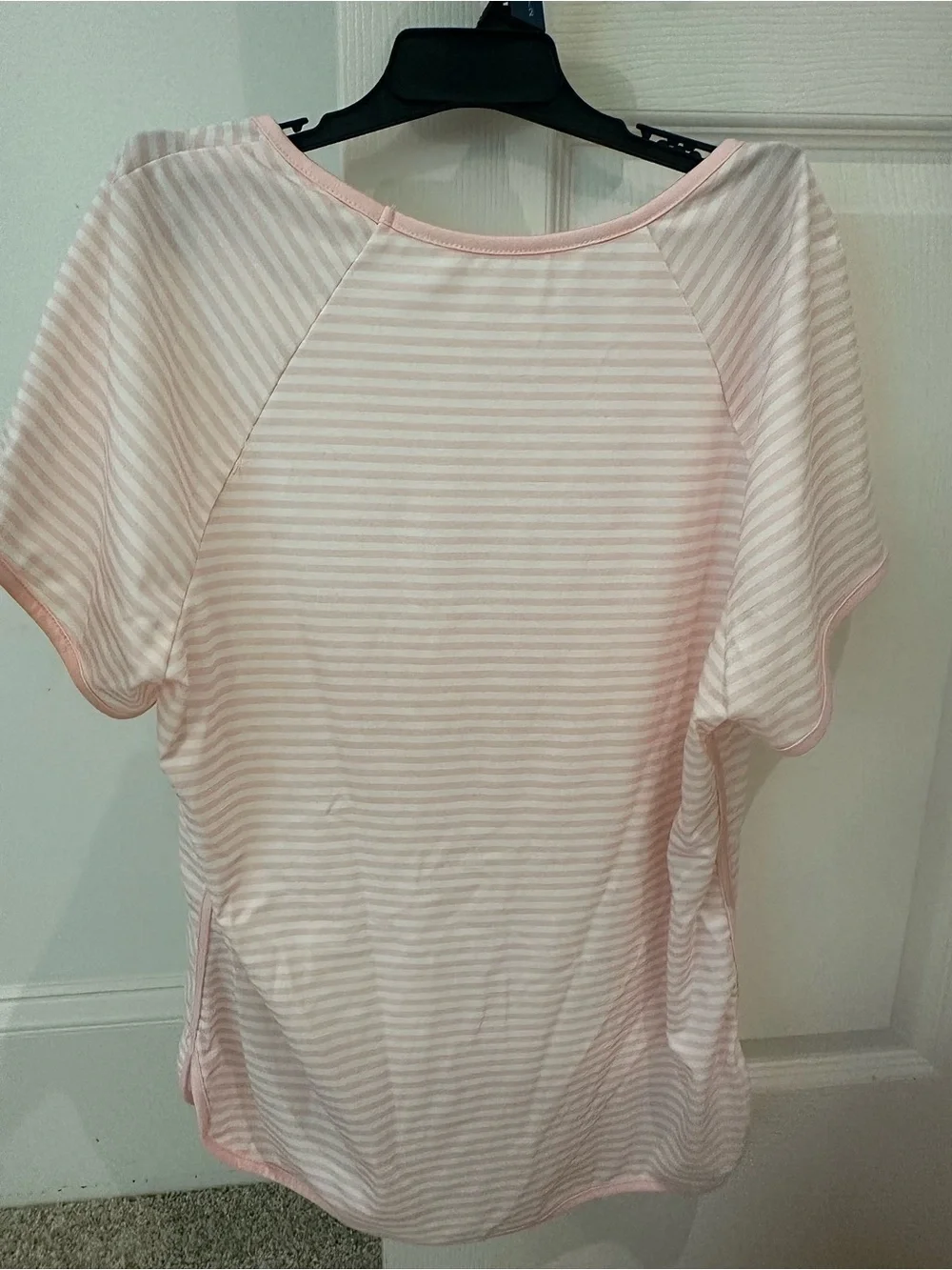 Soft Pink Striped Pajama Set - Short Sleeve Top & Shorts - Picture 3 of 5